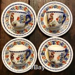 NEW $625 Quimper Le Coq Tea Set 1991 France Coffee Pot Cup Saucer Demitasse