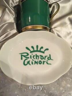 NEW Richard Ginori Impero Green Demitasse Cup & Saucer Set of 5 From Japan