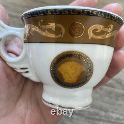 NEW Vintage Set Of 6 Versace Medusa Demitasse Set White & Gold Rosenthal 1990