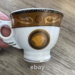 NEW Vintage Set Of 6 Versace Medusa Demitasse Set White & Gold Rosenthal 1990