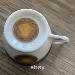 NEW Vintage Set Of 6 Versace Medusa Demitasse Set White & Gold Rosenthal 1990