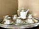 Nippon Hand Painted White Porcelain Tea Set-teapot 6 Demitasse Cups/saucers