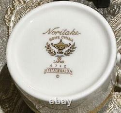 NORITAKE Fitzgerald 4712 Demitasse/Expresso Cups, Saucers & Tea Hostess Set WOW