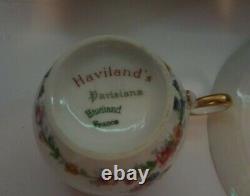 NOS Theodore Haviland Limoges Parisiana Demitasse Cup and Saucers Expresso