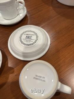 Nancy Calhoun Coronado White Demitasse Cups And Saucers