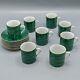 Neiman Marcus Malachite Demitasse Cup & Saucers Set Of 8 Free Usa Shipping