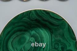 Neiman Marcus Malachite Demitasse Cup & Saucers Set of 8 FREE USA SHIPPING