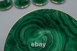 Neiman Marcus Malachite Demitasse Cup & Saucers Set of 8 FREE USA SHIPPING