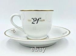 New Iconic The 21 Club New York NYC Demitasse Tea Coffee Cup & Saucer Gift