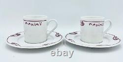 New Pair Maxim's De Paris Restaurant Demitasse Espresso Coffee Cup & Saucer