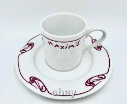 New Pair Maxim's De Paris Restaurant Demitasse Espresso Coffee Cup & Saucer