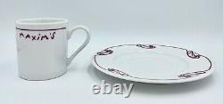 New Pair Maxim's De Paris Restaurant Demitasse Espresso Coffee Cup & Saucer