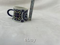 New Sargadelos Set Of 6 (12 pcs) Toxo Pattern Demitasse Cups & Saucers