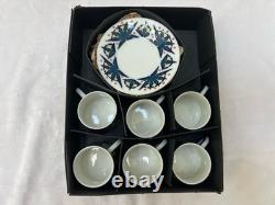 New Sargadelos Set Of 6 (12 pcs) Toxo Pattern Demitasse Cups & Saucers