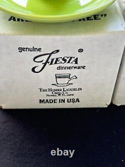 New in Boxes! Chartreuse Fiesta After Dinner Demitasse Cups and Saucers