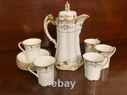 Nippon Chocolate, Demitasse or Espresso Pot and 5 Cups with saucers