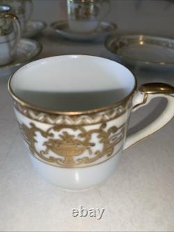 Noritake 37532 Gold/Ivory Demitasse Cup & Saucer Set Of 4 BEAUTIFUL CONDITION