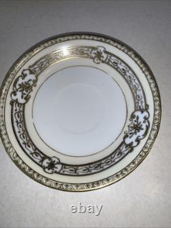 Noritake 37532 Gold/Ivory Demitasse Cup & Saucer Set Of 4 BEAUTIFUL CONDITION