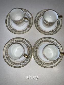 Noritake 37532 Gold/Ivory Demitasse Cup & Saucer Set Of 4 BEAUTIFUL CONDITION