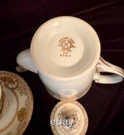 Noritake 5567coffee Pot & Lid4 Demitasse Cups/saucersgold Flower Basketv Exc