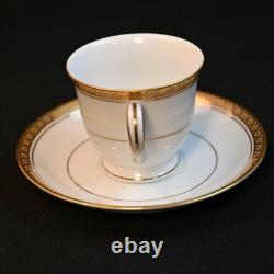 Noritake 6 Demitasse Cups & Saucers Japan 1960-1992 Richmond 6124 Gold Encrusted