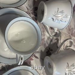 Noritake BLUEBELL 5558 Demitasse Cup & Saucer (6 Sets) with Creamer and Sugar Set