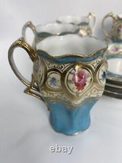 Noritake Hand Painted Demitasse Cups and Saucers, Japan