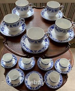 Noritake Royal Sometuke 1906 Twin Phoenix Blue & White Demitasse Cup Saucers