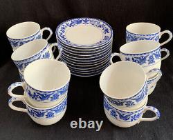 Noritake Royal Sometuke 1906 Twin Phoenix Blue & White Demitasse Cup Saucers