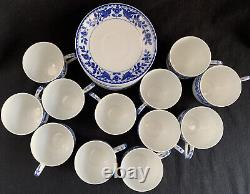 Noritake Royal Sometuke 1906 Twin Phoenix Blue & White Demitasse Cup Saucers