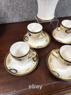 NortakeN878Antique Chocolate Pot Set, Demitasse Cups (6) & Saucers (6)