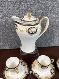 NortakeN878Antique Chocolate Pot Set, Demitasse Cups (6) & Saucers (6)