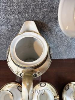 NortakeN878Antique Chocolate Pot Set, Demitasse Cups (6) & Saucers (6)