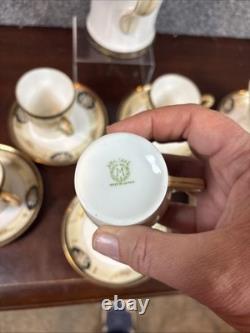 NortakeN878Antique Chocolate Pot Set, Demitasse Cups (6) & Saucers (6)