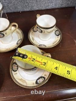 NortakeN878Antique Chocolate Pot Set, Demitasse Cups (6) & Saucers (6)