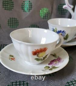 Nymphenburg Demitasse Six Tea Cups and Saucers and Teapot