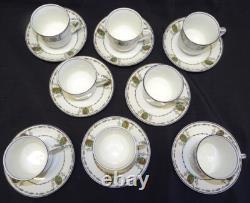 O. P. Co Syracuse Rosemont 8 Demitasse Cups and Matching Saucers Art Deco
