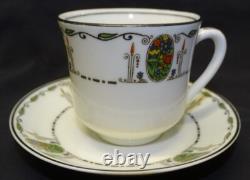O. P. Co Syracuse Rosemont 8 Demitasse Cups and Matching Saucers Art Deco