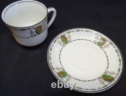 O. P. Co Syracuse Rosemont 8 Demitasse Cups and Matching Saucers Art Deco