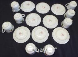 O. P. Co Syracuse Rosemont 8 Demitasse Cups and Matching Saucers Art Deco