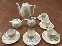 Occupied Japan Coffee Tea Set Pitcher Creamer Sugar 5 Demitasse Cups & Saucers