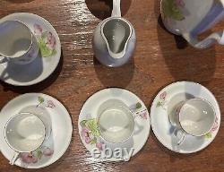 Occupied Japan Coffee Tea Set Pitcher Creamer Sugar 5 Demitasse Cups & Saucers