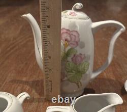 Occupied Japan Coffee Tea Set Pitcher Creamer Sugar 5 Demitasse Cups & Saucers