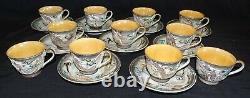 Occupied Japan Dragonware 11 Demitasse Cups, 9 Saucers withLustreware Cup Interior