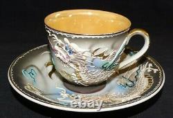 Occupied Japan Dragonware 11 Demitasse Cups, 9 Saucers withLustreware Cup Interior