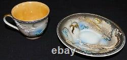 Occupied Japan Dragonware 11 Demitasse Cups, 9 Saucers withLustreware Cup Interior