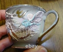 Occupied Japan Dragonware 11 Demitasse Cups, 9 Saucers withLustreware Cup Interior