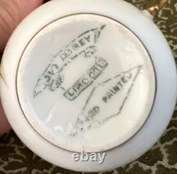 Old Abbey Limoges Orchid Floral Demitasse Cup and Saucer Antique Hand Painted
