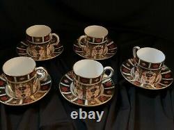 Old Imari 1128 Demitasse Cup & Saucer Set 5 piece set