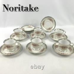 Old Noritake Demitasse Cup & Saucer set of 6 with 4 extra plates Flower